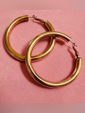 Rose Gold Chunky Hoop Earrings